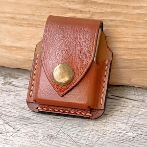 Leather Pouch/Case/Compatible With Zippo /Belt Loop/Lighter/Handmade/Hand-stitched/Unique-New