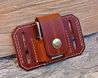 Leather Pouch/Case/Compatible With Zippo Lighter/Handmade/Hand-stitched/Unique-New