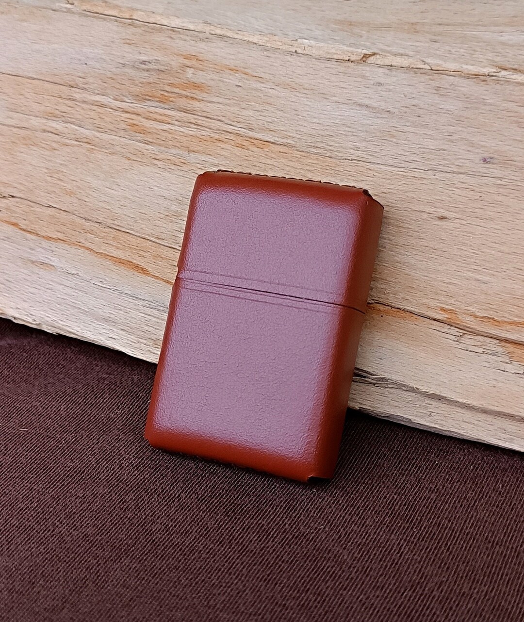 Red Brown Leather Pouch/Case/Compatible With Zippo Lighter/Handmade/Hand-stitched/Unique-New