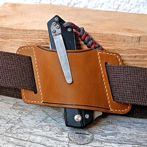 Folding Knife Sheath/Holster/ Simple Leather Case/Pouch Knife/Handmade/Hand-stitched