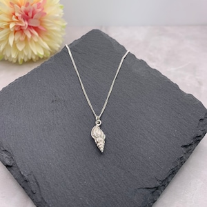 Sterling silver shell necklace. Silver Shell necklace. Shell pendant. Summer jewellery. Conch shell necklace. Gift for her.