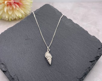 Sterling silver shell necklace. Silver Shell necklace. Shell pendant. Summer jewellery. Conch shell necklace. Gift for her.