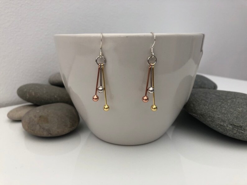 •SHAPE SHIFTER• mixed metal dangle earrings