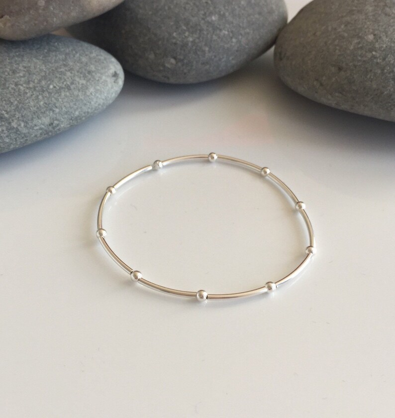 Delicate sterling silver bracelet. Dainty silver bracelet. Etsy