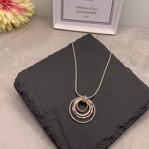 Sterling Silver and rose gold 40th birthday necklace. 40th birthday gift. Mixed metal birthday necklace. 40th gift for her. 40th necklace. image 6
