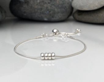 Silver 40th birthday bracelet 40 birthday gift. 40th birthday gift for women. Sterling silver 40th bracelet