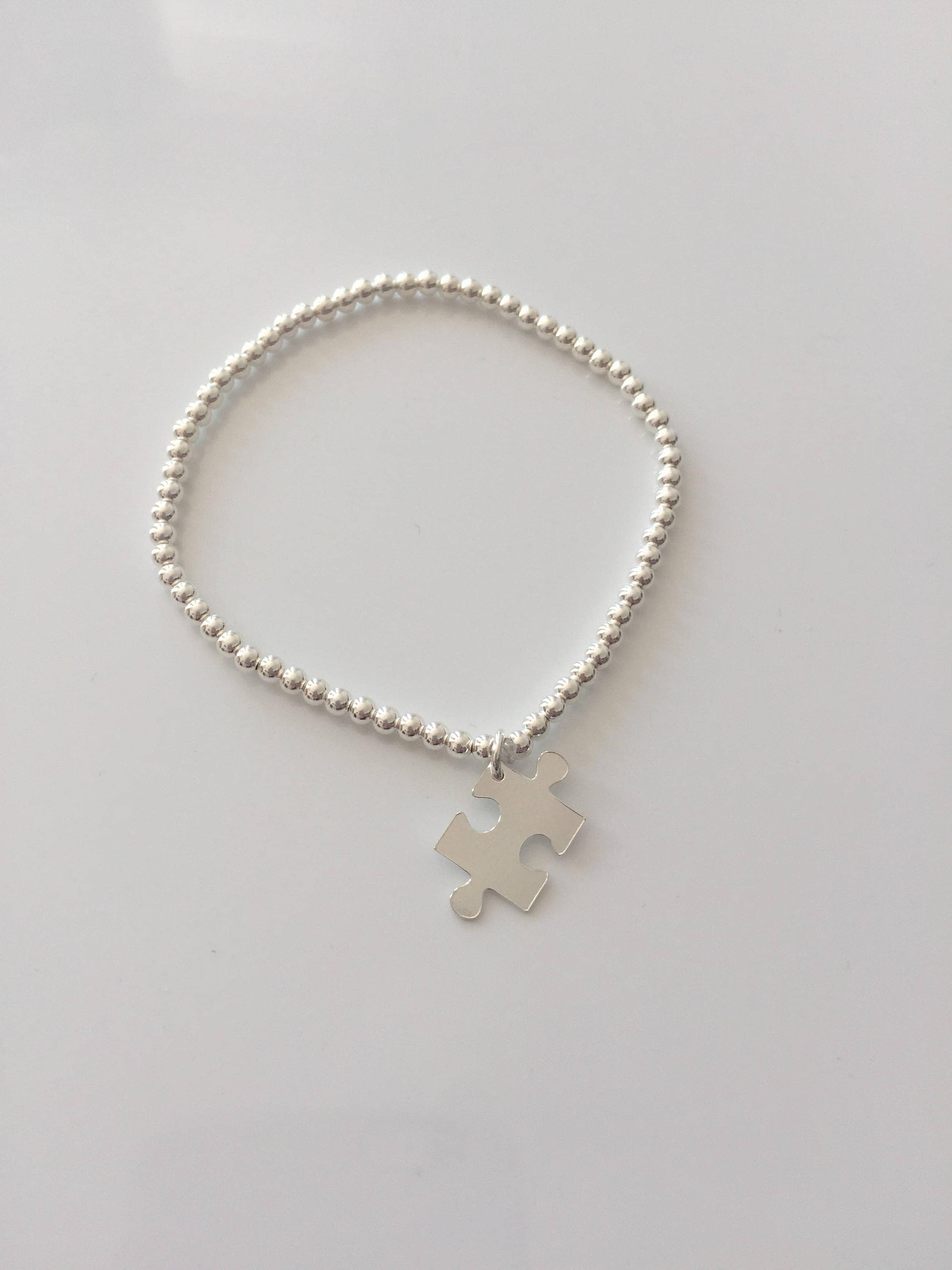 Puzzle Bracelet. Sterling Silver Jigsaw Puzzle Bracelet. Etsy