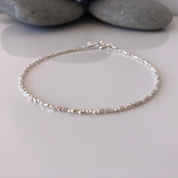 Silver beaded anklet. Silver Anklet. Karen hill anklet. Silver ankle bracelet. Beaded anklet. Anklet. Sterling Silver anklets. Tribal silver