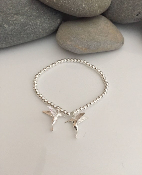 Sterling Silver Double Strand Beaded Dove Anklet Sterling Silver Double Strand Beaded Dove Anklet