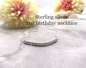 Collier 21e anniversaire. Cadeau pour 21 ans. Cadeau spécial anniversaire. Cadeau pour le 21e anniversaire d'une fille. Bijoux jalons