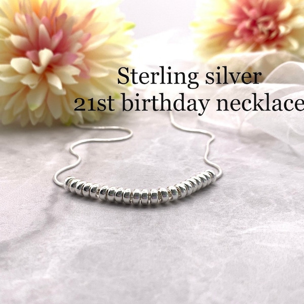 21st birthday necklace. 21st birthday gift. Special birthday present. 21st birthday gift for girls. Milestone Jewellery