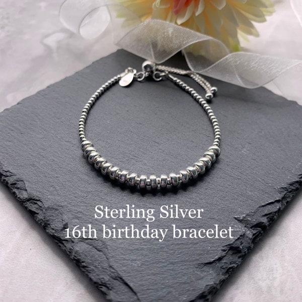 16th birthday bracelet. 16th birthday gift. Sweet 16 gifts for girls. Birthday bracelet. 16th birthday jewellery. Sweet 16.