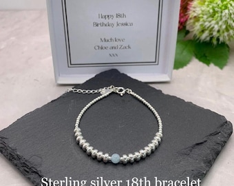 18th birthstone bracelet. 18th birthday gift. Special birthday present. 18th birthday gift for girls. Birthstone bracelet. Milestone