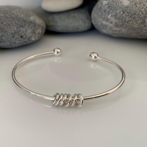 Silver 60th birthday bracelet 60 birthday gift. 60th birthday gift for women. Sterling silver 60th bracelet. 60th bangle