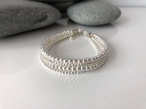 Sterling silver multi strand sales bracelet