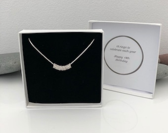 18th birthday necklace. 18th birthday gift. Special birthday present. 18th birthday gift for girls. Milestone necklace