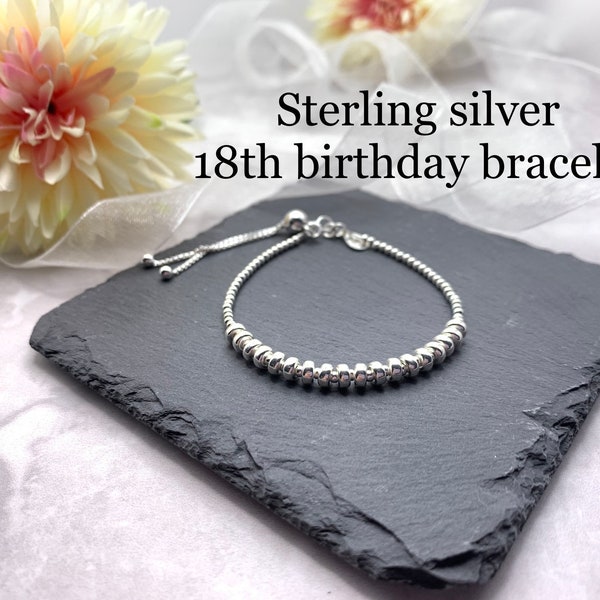 18th birthday bracelet. 18th birthday gift. Special birthday present. 18th birthday gift for girls. Milestone Jewellery. 18th gift