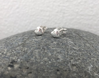 Sterling silver heart stud earrings. Silver heart earrings. Tiny heart earrings. Silver heart studs.