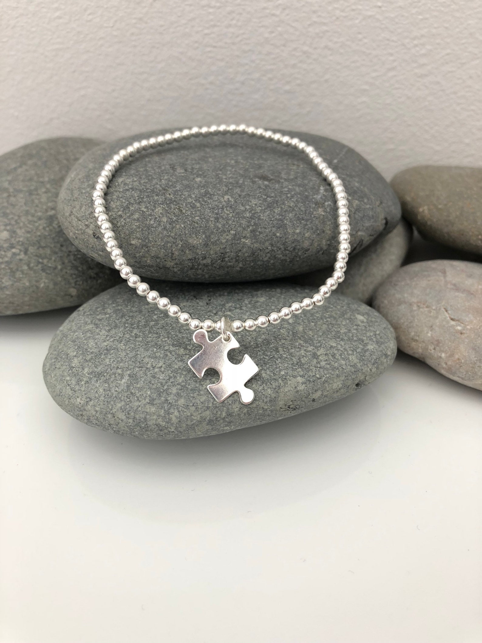 Puzzle Bracelet. Sterling Silver Jigsaw Puzzle Bracelet. Etsy