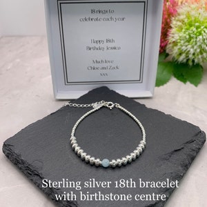 18th birthstone bracelet. 18th birthday gift. Special birthday present. 18th birthday gift for girls. Birthstone bracelet. Milestone