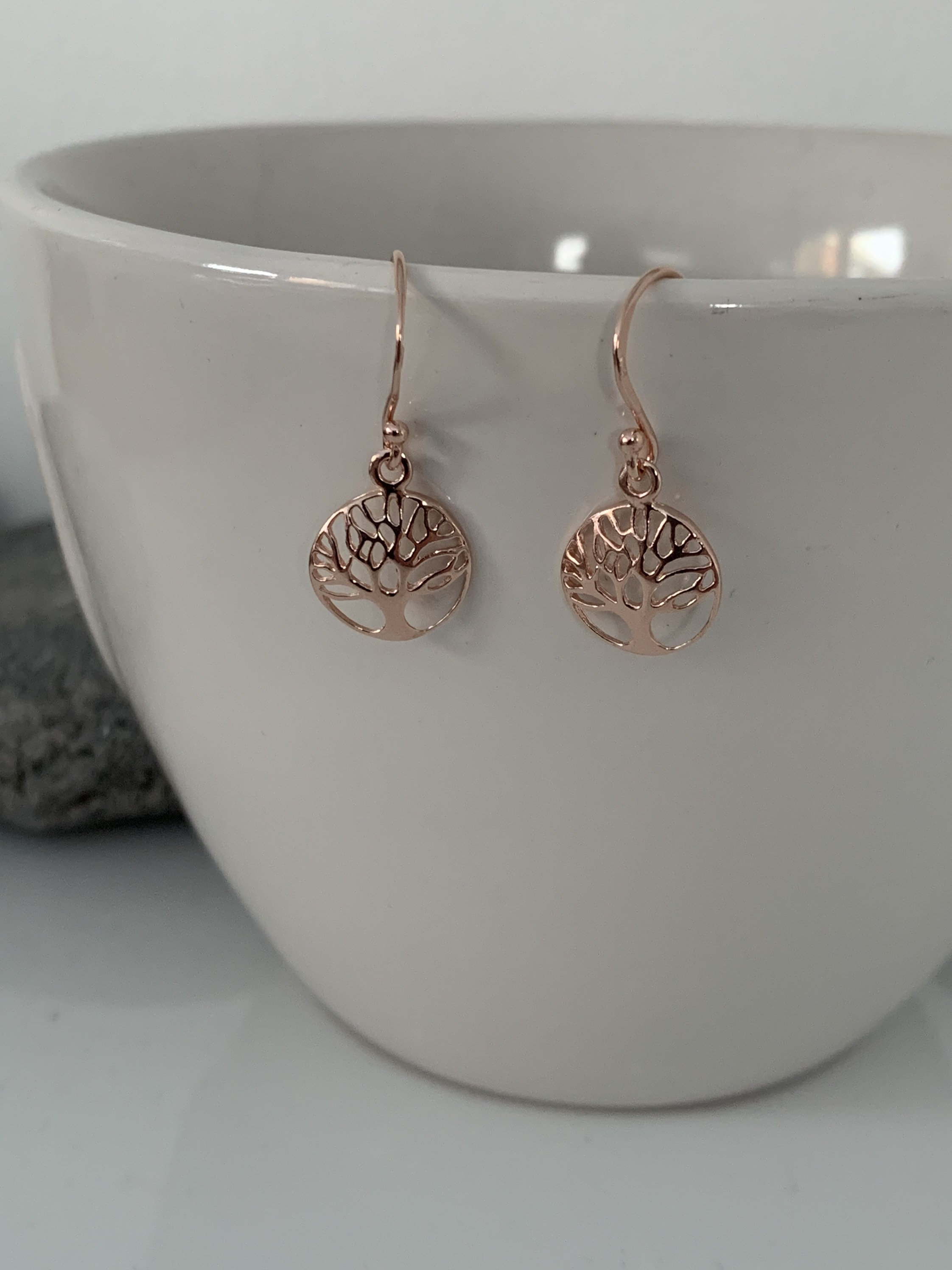 Tree of life on sale rose gold earrings