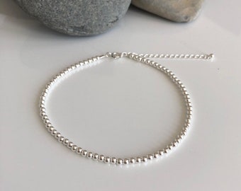 Silver beaded anklet. Silver ankle bracelet. Sterling silver anklet. Sterling silver anklet. Anklet. Ankle bracelet. Beaded anklet. Ankle