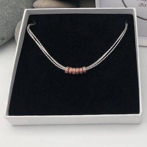 Silver 60th birthday necklace. 60th birthday gift. 60th birthday gift for women. Sterling silver multilayered necklace
