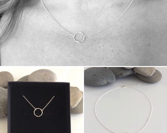 Karma Circle necklace. Silver eternity necklace. Circle pendant. Karma necklace. Circle necklace