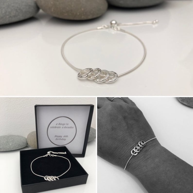 Silver bracelet 40th birthday Clearance