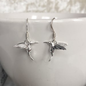 Silver Bird Earrings Bird Jewelry Bird On A Swing jingsbeadingworld inspired by nature Antiqued Silver Bird Earrings