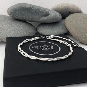 Sterling Silver woven bracelet. Silver braided friendship bracelet. Braided silver chain bracelet. Mother&#39;s Day gift. Gift for her
