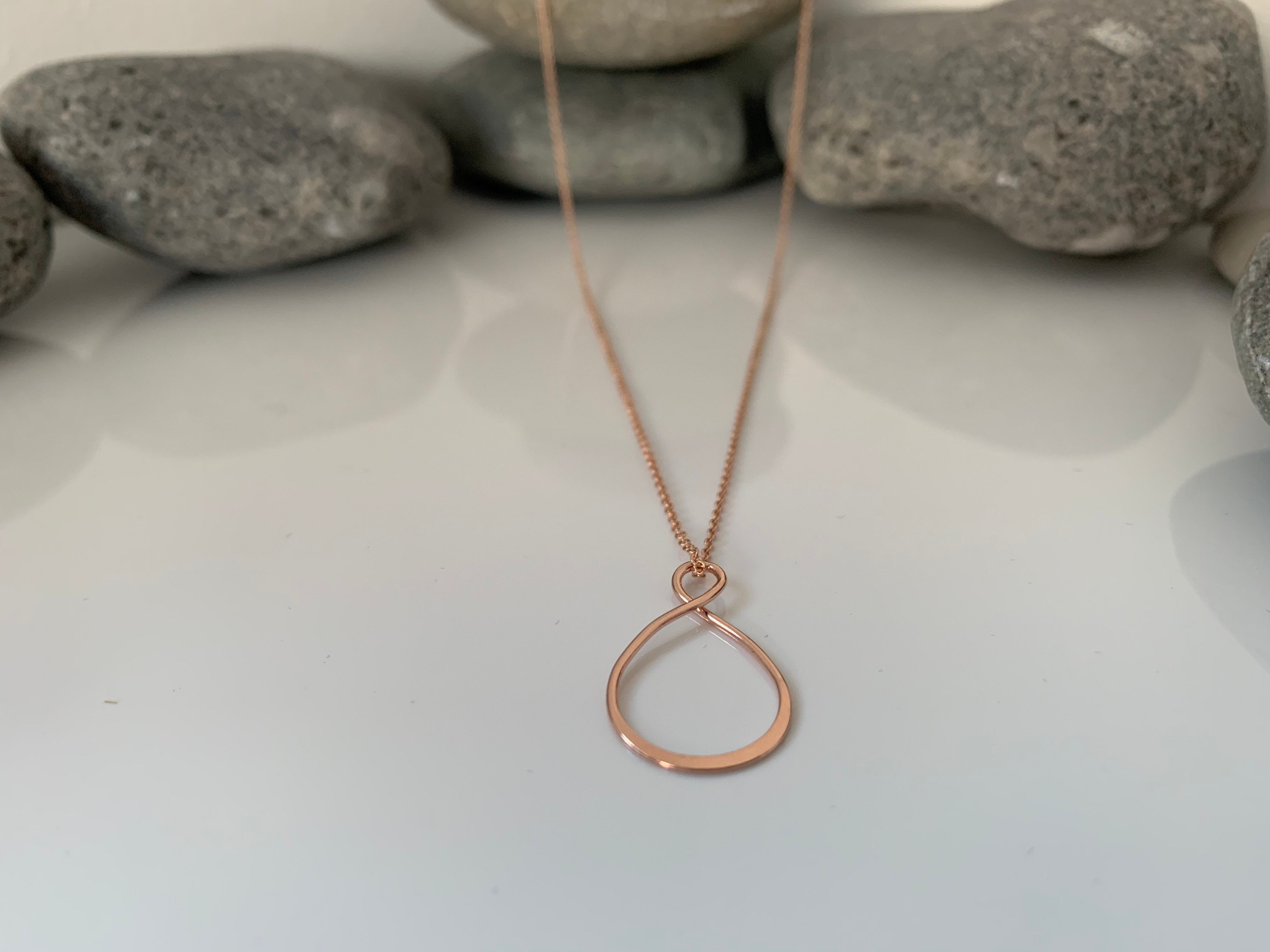 Rose Gold Infinity Necklace. Rose Gold Pendant. Infinity - Etsy