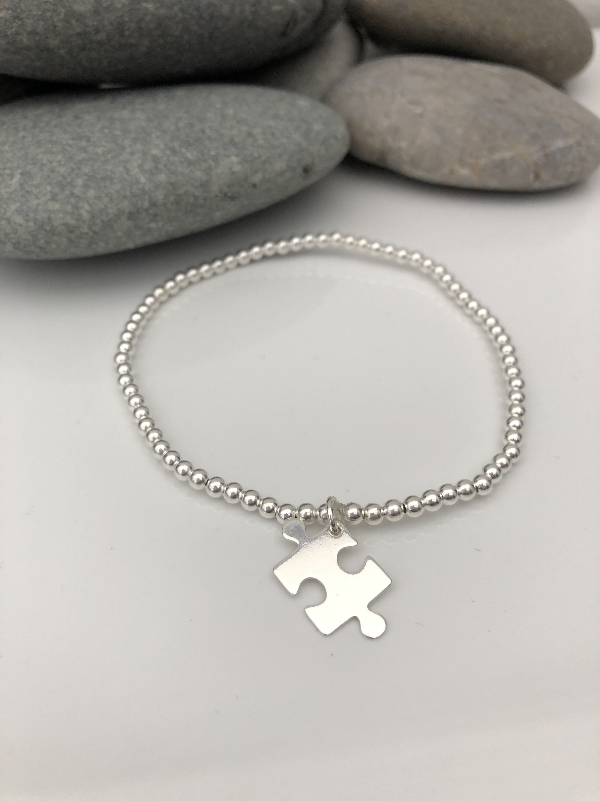 Puzzle Bracelet. Sterling Silver Jigsaw Puzzle Bracelet. Etsy