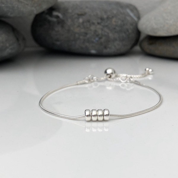 Silver 40th birthday bracelet 40 birthday gift. 40th birthday gift for women. Sterling silver 40th bracelet