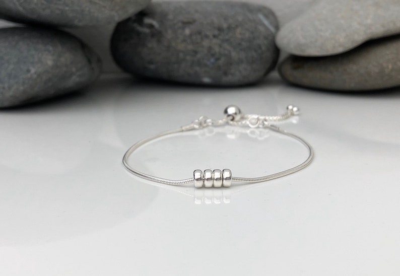 Bracelet 40e anniversaire en argent Cadeau 40e anniversaire. Cadeau 40e anniversaire pour femme. Bracelet 40e en argent sterling image 1