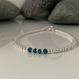 Silver 40th birthday bracelet. 40th birthday gift. 40th gift for women. December Birthstone Bracelet. London blue topaz bracelet .