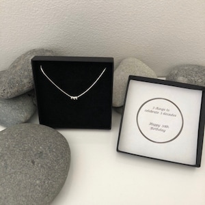 Silver 30th birthday necklace 30 birthday gift. 30th birthday gift for women. Sterling silver 30th pendant