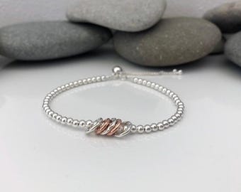 Silver 50th birthday bracelet 50 birthday gift. 50th birthday gift for women. Sterling silver 50th bracelet. 50th gift for her