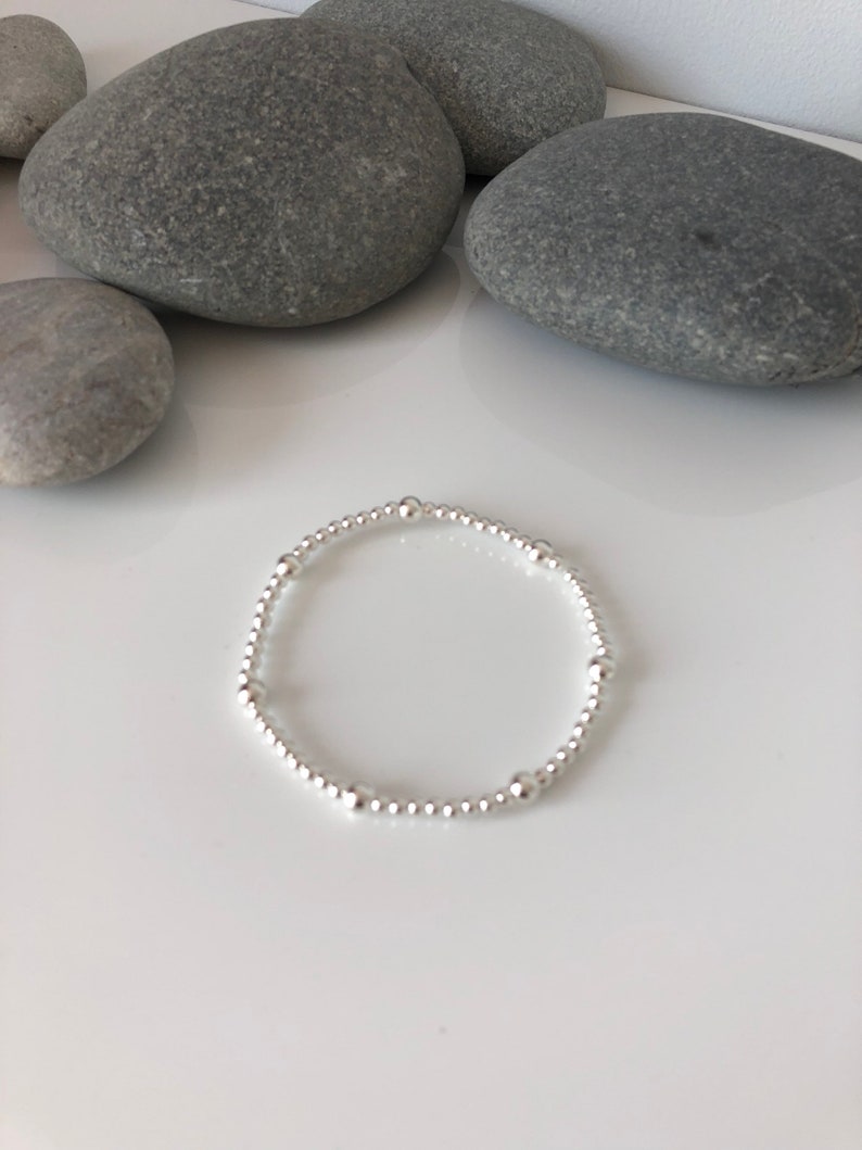 Silver Stacking Bracelet. Silver Beaded Bracelet. Sterling Etsy UK