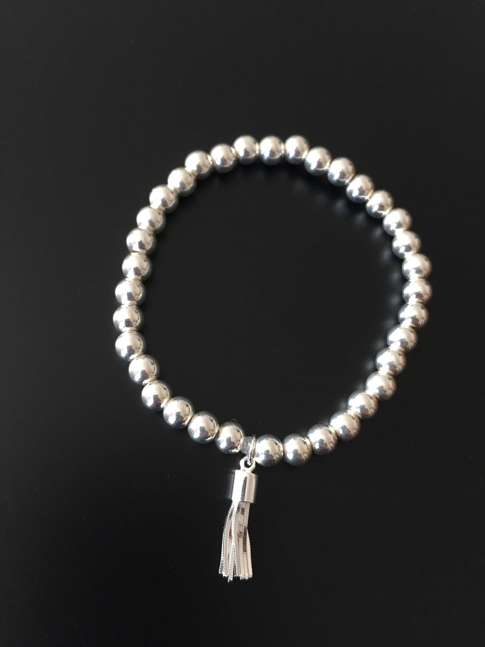 Sterling silver tassel bracelet. Silver tassel bracelet. Plain Etsy