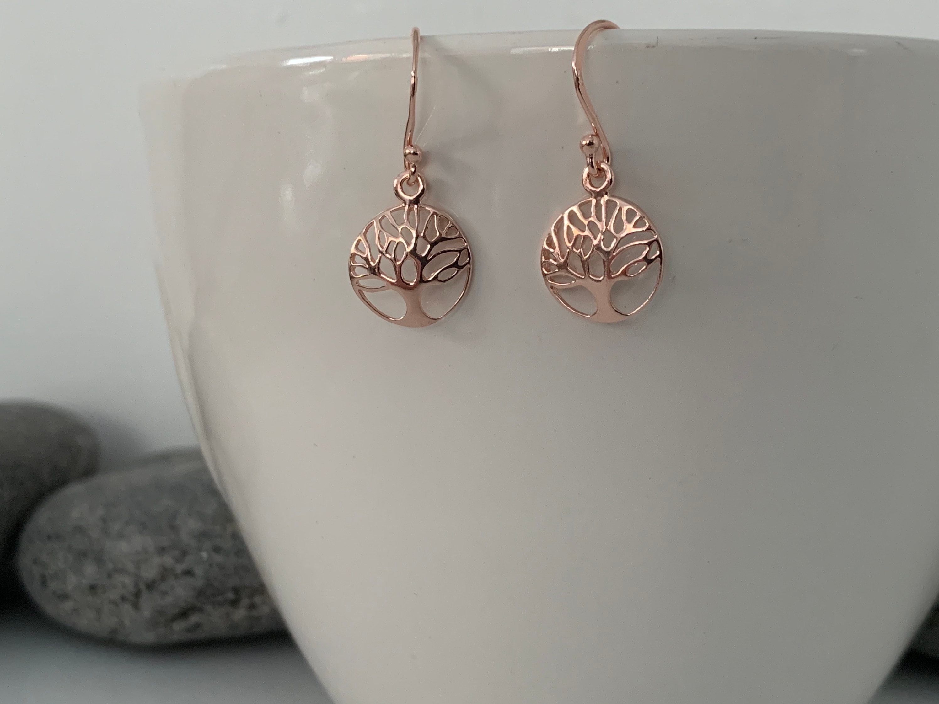 Tree of life earrings rose best sale gold