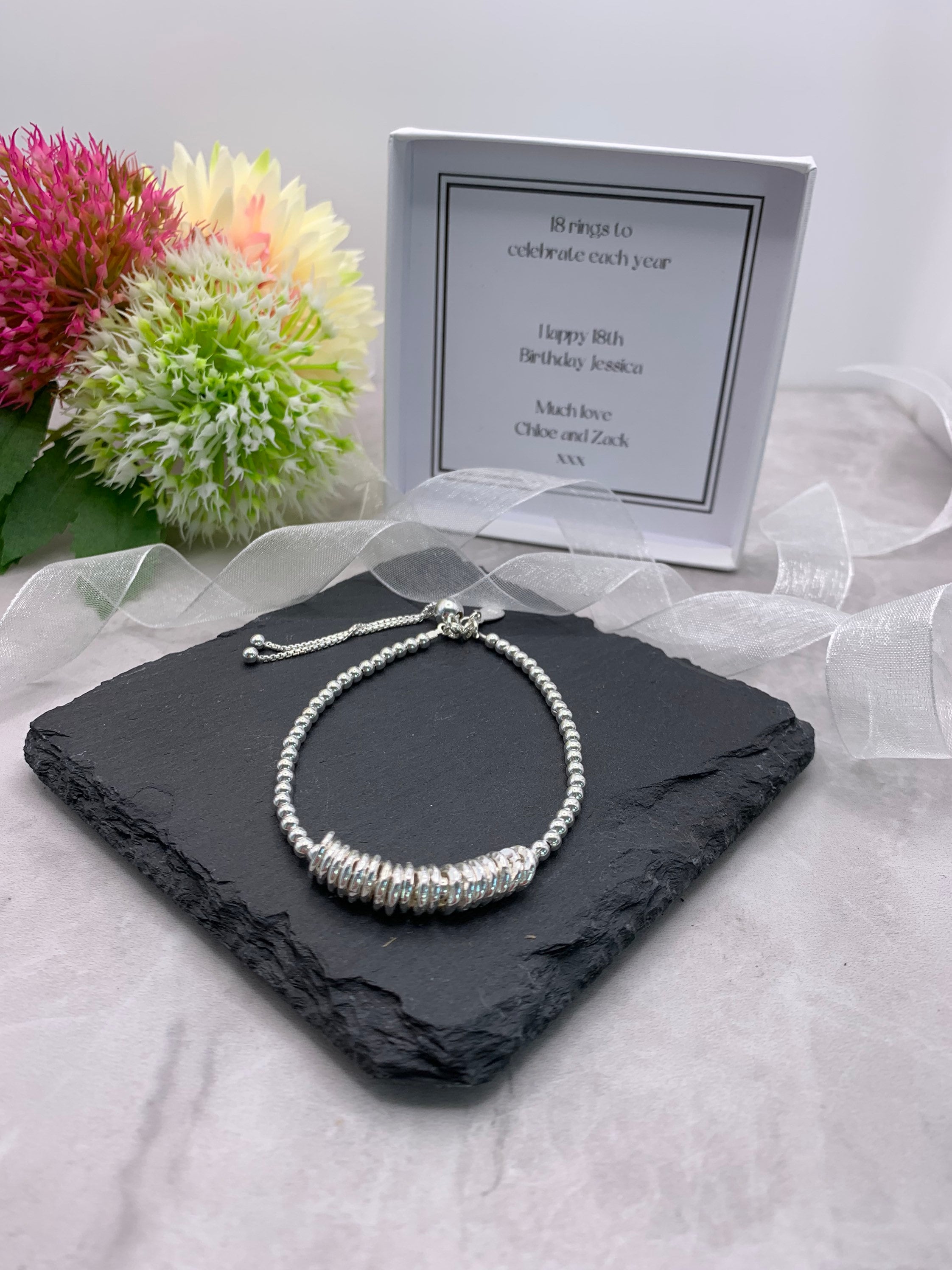 Bracelet Fantaisie Argenté Avec Pendentif Chouette 14x7 Mm - Longueur 18,5 Cm - Neuf Sans Emballage