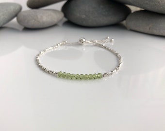 Peridot bracelet. Peridot birthstone. August birthstone bracelet . Silver and peridot bracelet. Peridot gemstone bracelet. Gemstone bracelet