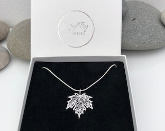 Silver maple leaf Delicate Sterling silver maple leaf  Canadian maple leaf