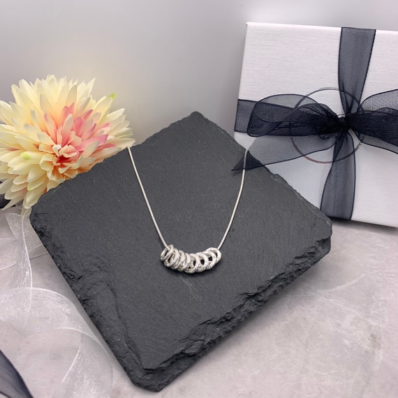 80th Birthday Gift - Recycled 9kt Gold Diamond Halo Necklace - 8 Diamo –  Honey Willow - handmade jewellery