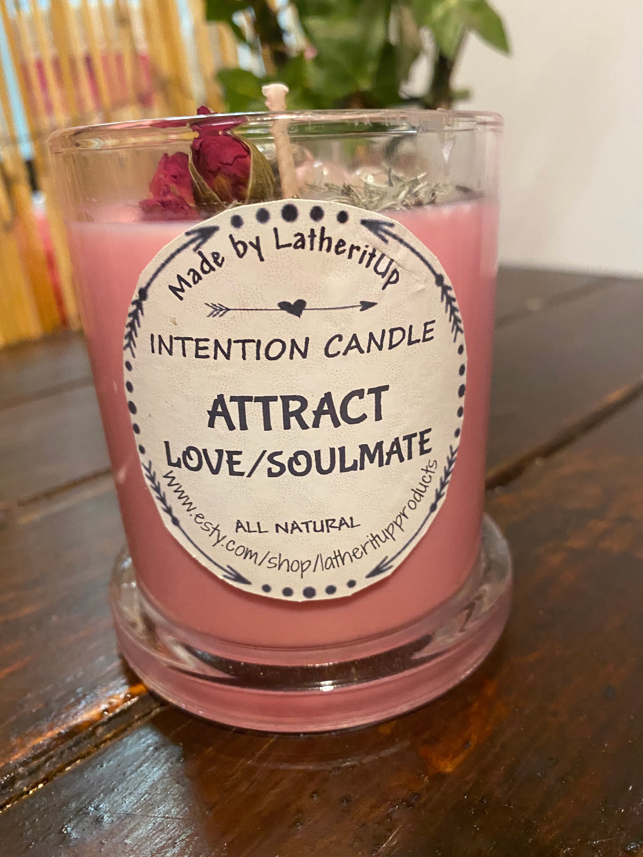Attract Your Soul Mate Intention Candle Crystal & Herb Etsy