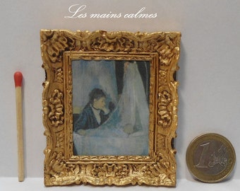 Tableau peinture miniature (Berthe Morisot )« Fait main (les miennes !)