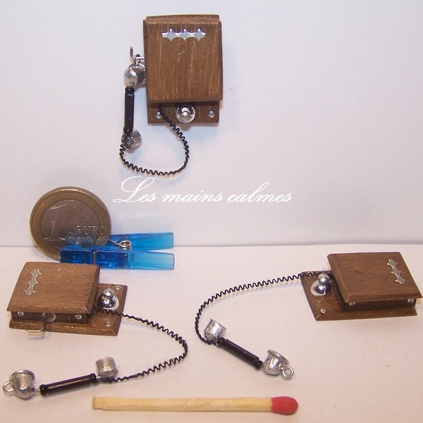 Old MINIATURE wall telephone “Handmade (mine!)” 10th and 12th