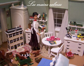 Mary Poppins . Diorama. Maquette . « Fait main (les miennes !) ». Exemplaire unique