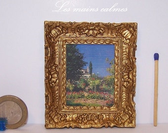 Tableau peinture miniature ( Claude Monet )« Fait main (les miennes !) »